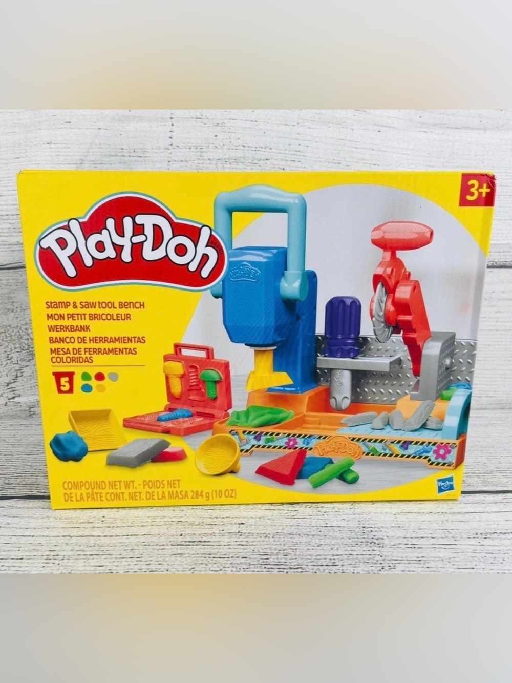 Play-Doh Stamp & Saw Tool Bench Playset Kids Arts & Crafts Construction Toys